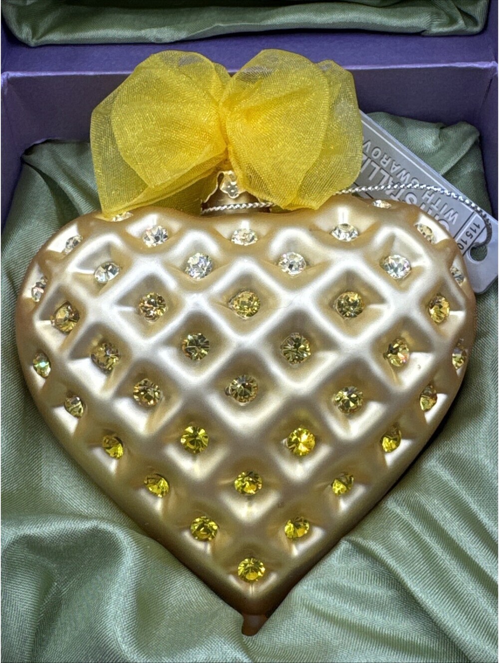 Swarovski Crystals Expressions From The Heart 3” Ornament Yellow Color Of Love